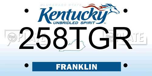 258TGR Kentucky License Plate