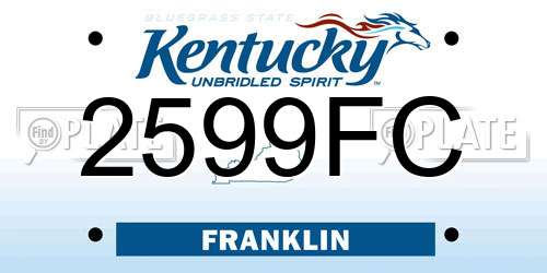 2599FC Kentucky License Plate