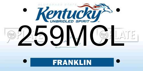 259MCL Kentucky License Plate