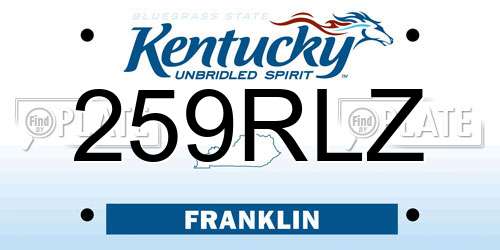 259RLZ Kentucky License Plate