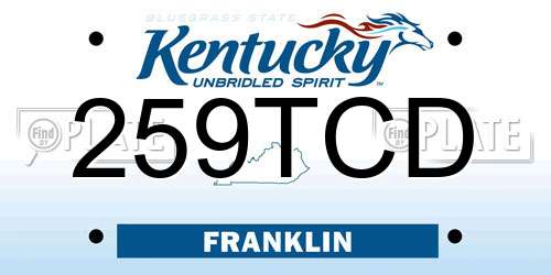 259TCD Kentucky License Plate