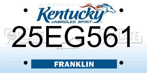 25EG561 Kentucky License Plate
