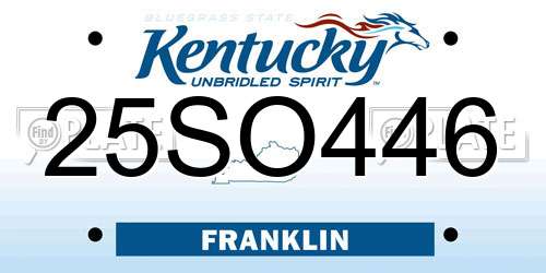 25SO446 Kentucky License Plate