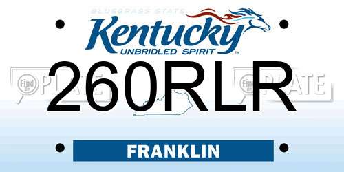260RLR Kentucky License Plate