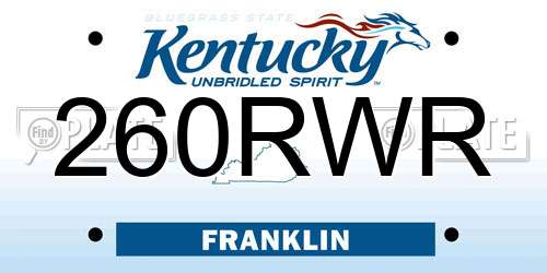 260RWR Kentucky License Plate