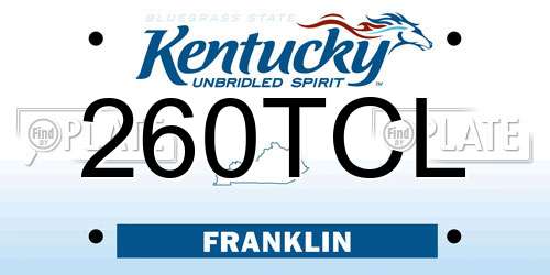 260TCL Kentucky License Plate