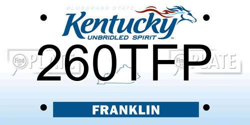 260TFP Kentucky License Plate