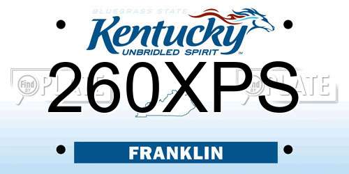 260XPS Kentucky License Plate