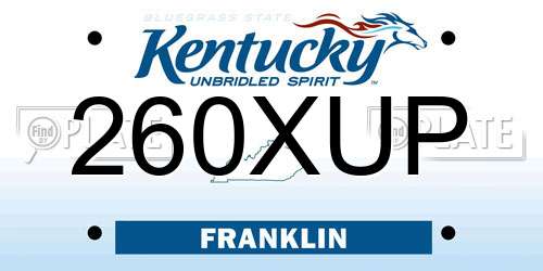 260XUP Kentucky License Plate