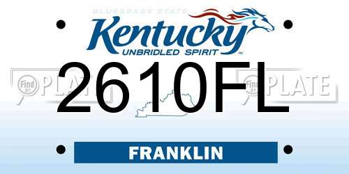 2610FL Kentucky License Plate