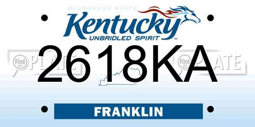 2618KA Kentucky License Plate