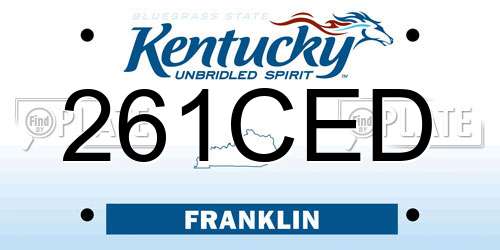 261CED Kentucky License Plate