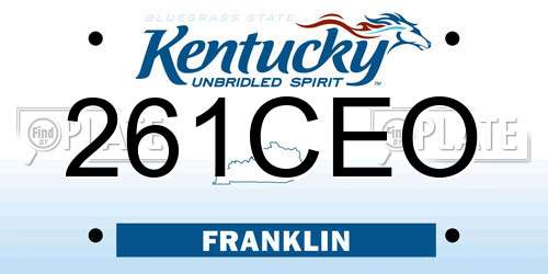 261CEO Kentucky License Plate