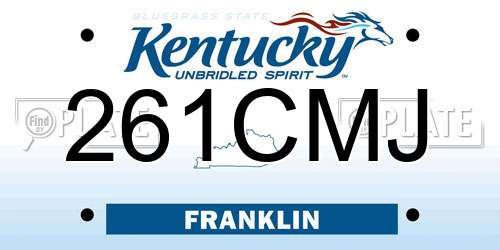 261CMJ Kentucky License Plate