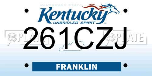 261CZJ Kentucky License Plate
