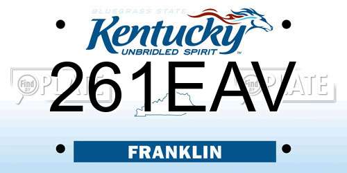 261EAV Kentucky License Plate