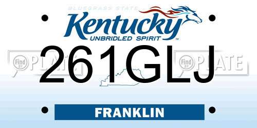 261GLJ Kentucky License Plate