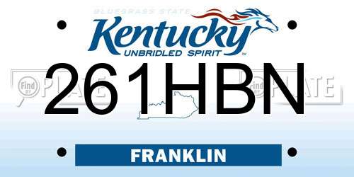 261HBN Kentucky License Plate