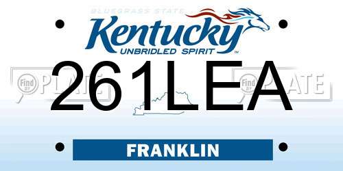 261LEA Kentucky License Plate