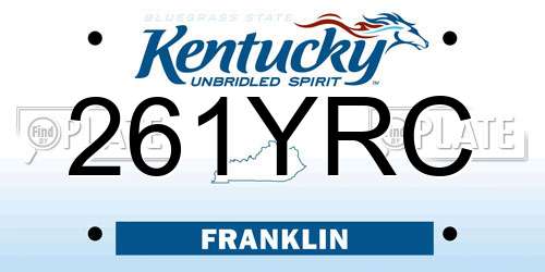 261YRC Kentucky License Plate