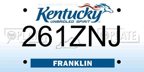 261ZNJ Kentucky License Plate