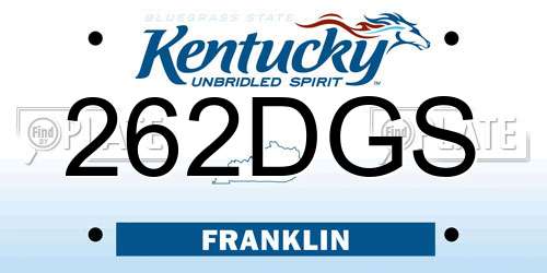 262DGS Kentucky License Plate