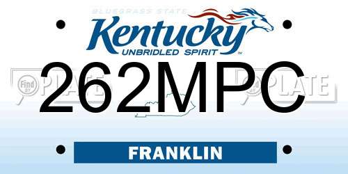 262MPC Kentucky License Plate