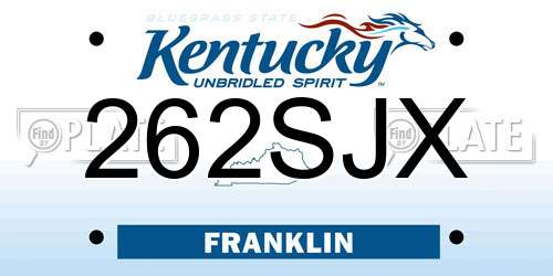 262SJX Kentucky License Plate