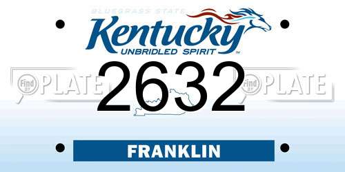 2632 Kentucky License Plate