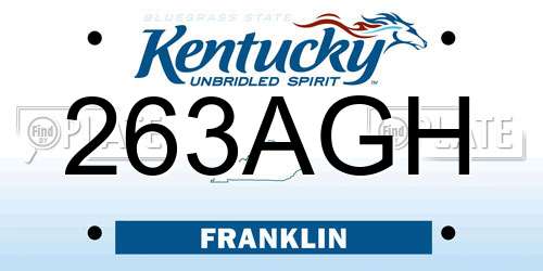 263AGH Kentucky License Plate