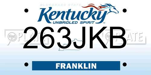 263JKB Kentucky License Plate