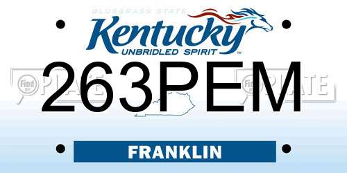 263PEM Kentucky License Plate