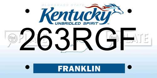 263RGF Kentucky License Plate