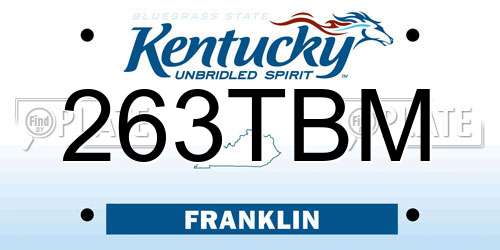 263TBM Kentucky License Plate