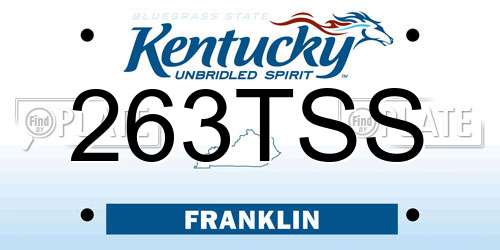 263TSS Kentucky License Plate