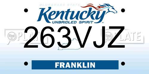 263VJZ Kentucky License Plate