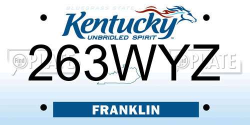 263WYZ Kentucky License Plate