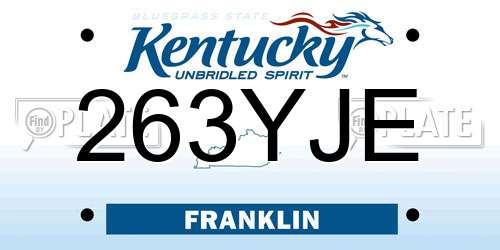 263YJE Kentucky License Plate