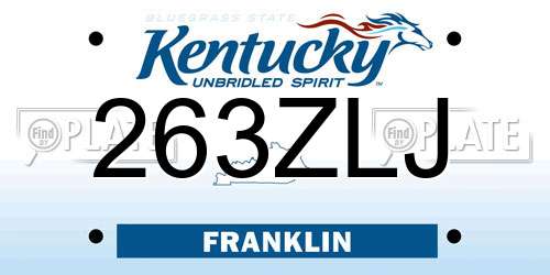 263ZLJ Kentucky License Plate