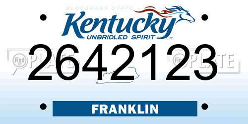 2642123 Kentucky License Plate