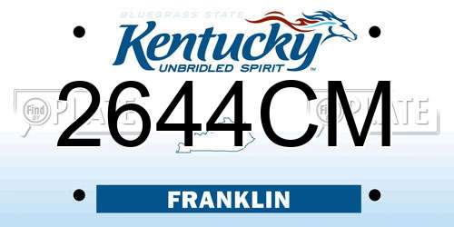 2644CM Kentucky License Plate