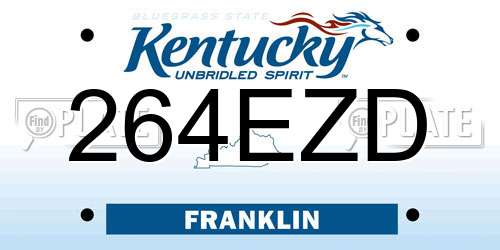 264EZD Kentucky License Plate