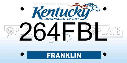 264FBL Kentucky License Plate