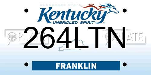 264LTN Kentucky License Plate