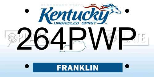 264PWP Kentucky License Plate