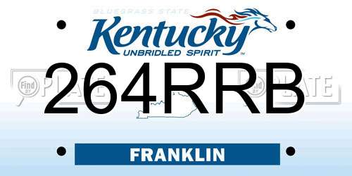 264RRB Kentucky License Plate