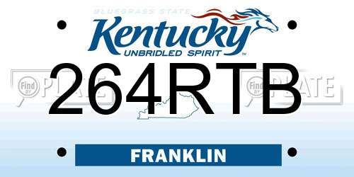 264RTB Kentucky License Plate