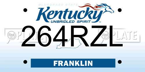 264RZL Kentucky License Plate