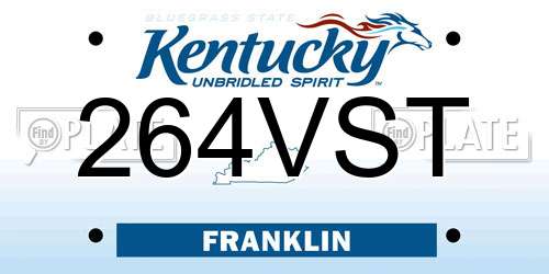 264VST Kentucky License Plate