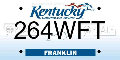 264WFT Kentucky License Plate